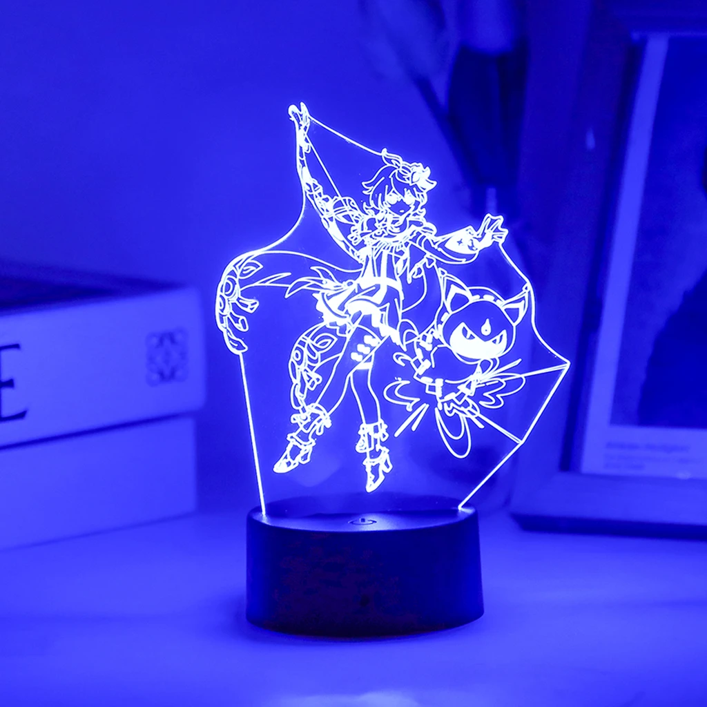 

New Genshin Impact Collei 3D Night Light Anime Nilou Led Lamp For Kid Room Decor Gift Base And Acrylic Board Are Sold Separately