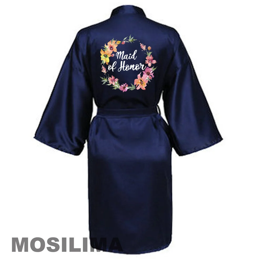 

Wedding Party Team Bride Robe Kimono Satin Pajamas Bridesmaid Bathrobe SP500
