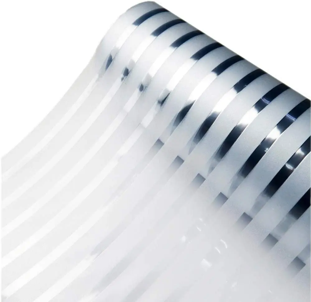 

Stained Stripe Decorative Window Films Removable Static Self Adhesive Glass Clings Vinyl Privacy Protection for Office Bathroom