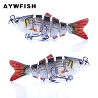 aywfish 7cm 8 5g mini swimbait 3d eyes multi jointed fishing lure hard plastic single hook sink wobbler trout shad bass tackle