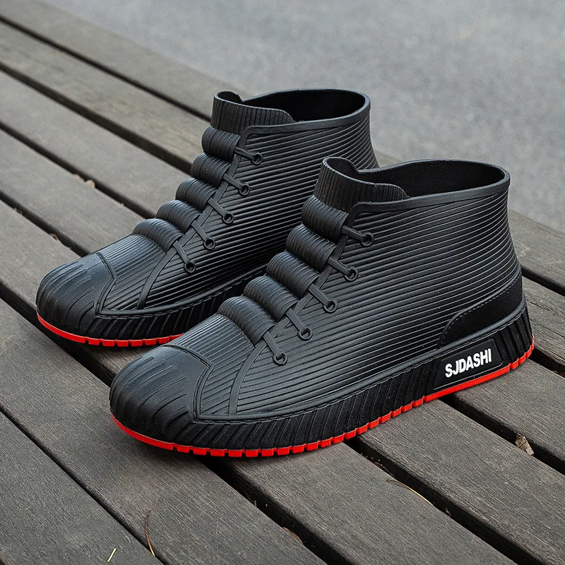 Мужская непромокаемая обувь модные нескользящие мужские резиновые сапоги новые