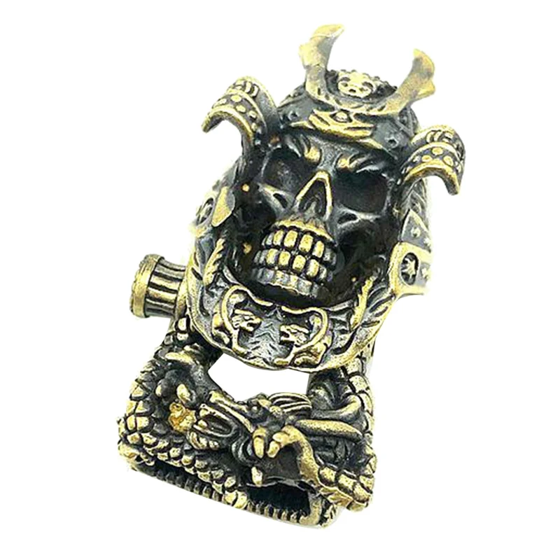 

EDC Outdoor Tool DIY Accessories for Bracelet Weaving Paracord Multifunction Buckle Brass Warrior Skull