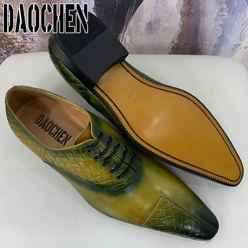 Туфли-оксфорды мужские с разрезом роскошные дизайнерские на шнуровке принтом