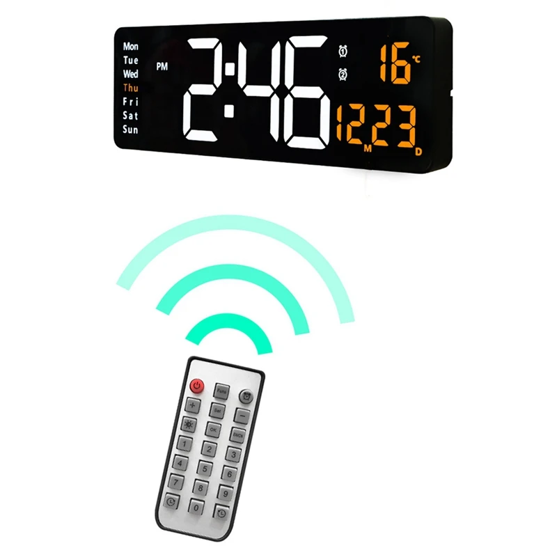 

Digital Wall Clock Large Display, Large Wall Clocks, Modern LED Digital Clock With Remote Control For Room Decor