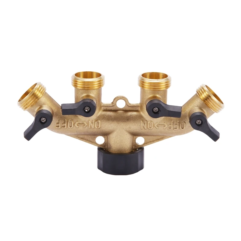 

3/4 Inch 4 Way Hose Pipe Splitter Nozzle Switcher Tap Connectors For Garden Irrigation