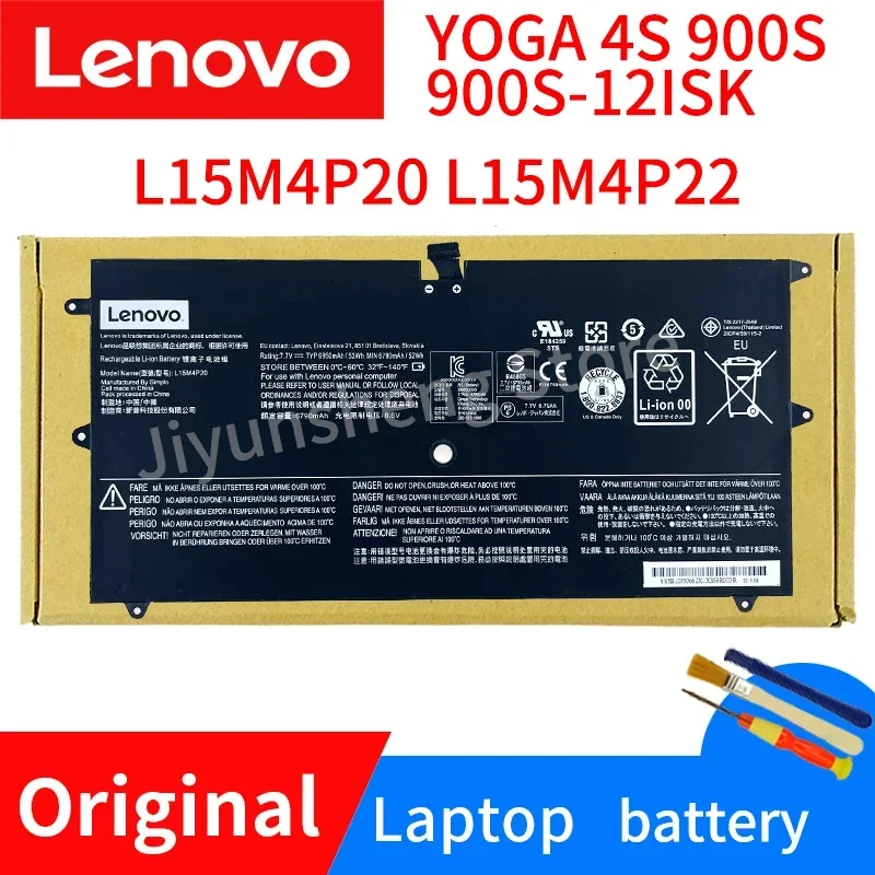 Новый оригинальный аккумулятор для ноутбука Lenovo YOGA 4S 900S 900S-12ISK L15M4P20, оригинальный аккумулятор для ноутбука L15M4P20 L15M4P22 7,7 в 52 Вт/ч 6950 мАч