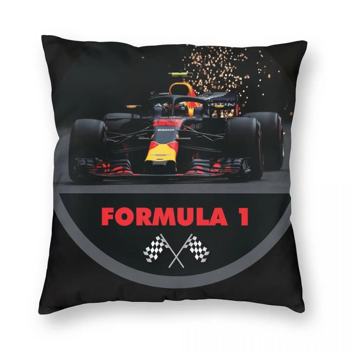 

F1 Car Racing Square Pillowcase Polyester Linen Velvet Pattern Zip Decorative Throw Pillow Case Sofa Cushion Cover