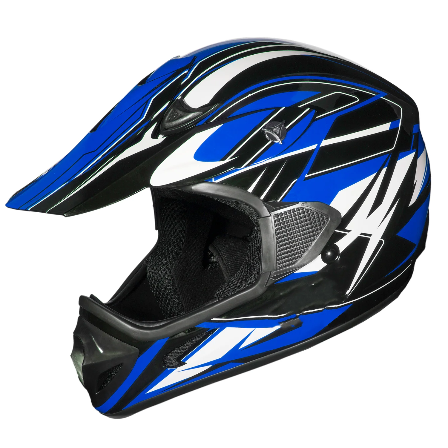 

Мотокросс RX1 ATV внедорожный шлем с открытым лицом сертифицированный в горошек-синий-маленький