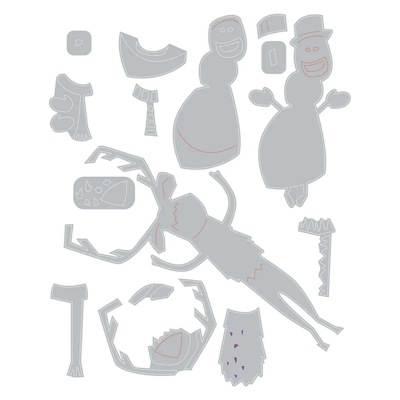 2023 Снеговик новые металлические Вырубные штампы Рождество и северный олень