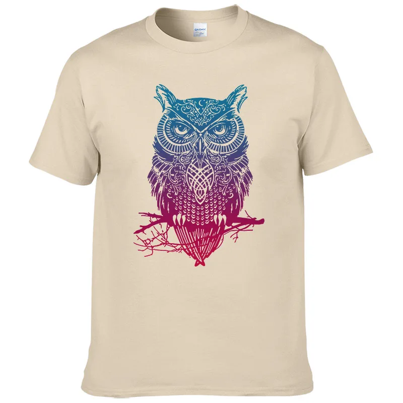 Лето 2023 модная уличная мужская хлопковая футболка с принтом совы аниме животных