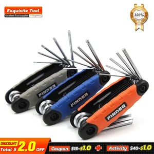 FINDER 8in1 шестигранный ключ чаша сливы раза цветок шестигранный ключ, дюймовый стандарт хром-ванадиевая сталь Сталь гаечных ключей с трещеткой Портативный Складная отвертка