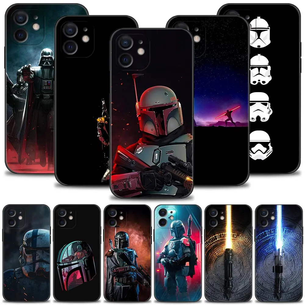 

Phone Case For Apple iPhone 13 12 11 Pro Max Mini XS XR X 7 8 6 6S Plus 5 5S SE Cover Silicone Bumper UFO Planet Star Robot Wars