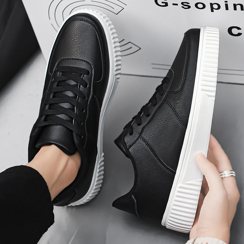 Мужские кроссовки на платформе простой дизайн скейтборд повседневная