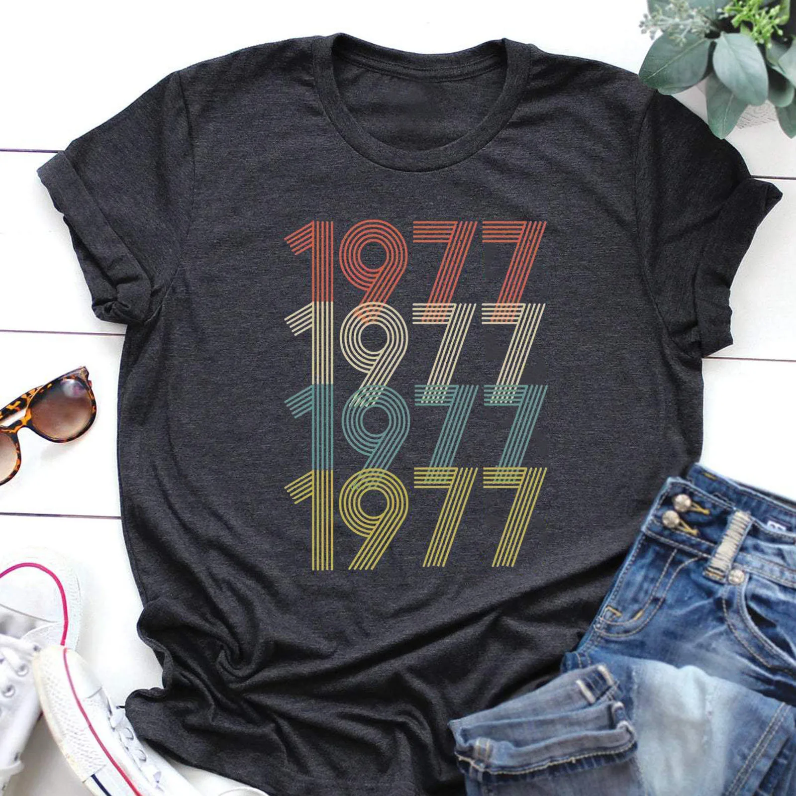 

Women T Shirts Casual Women Casual Letters Print Shirt O-Neck Short Sleeve Tee Tops Tunic Dark T Shirt Women