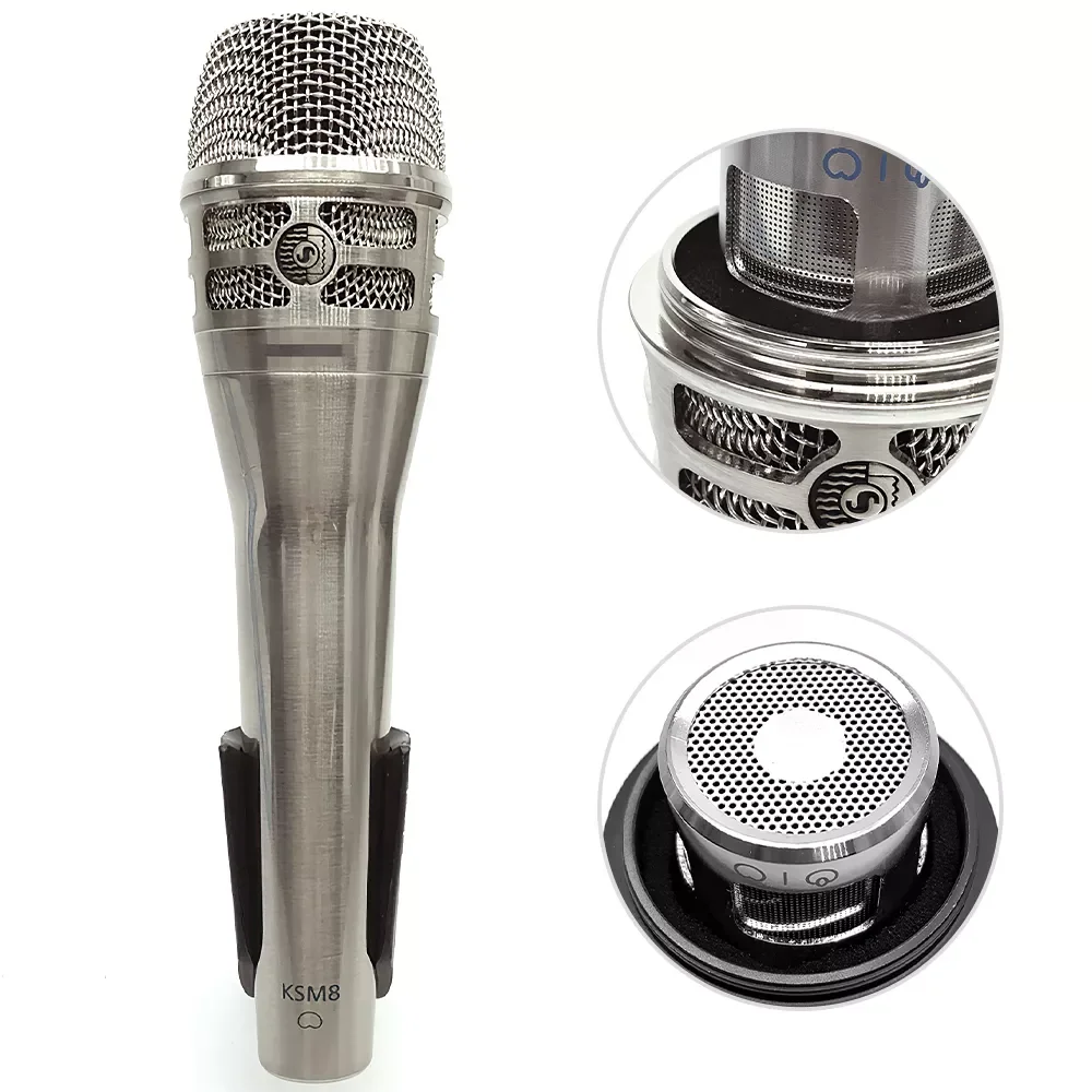 Dynamic Handheld Microphone for SHURE KSM8 Karaoke Wired Microphone With Clip High Quality Stereo Studio Mic enlarge