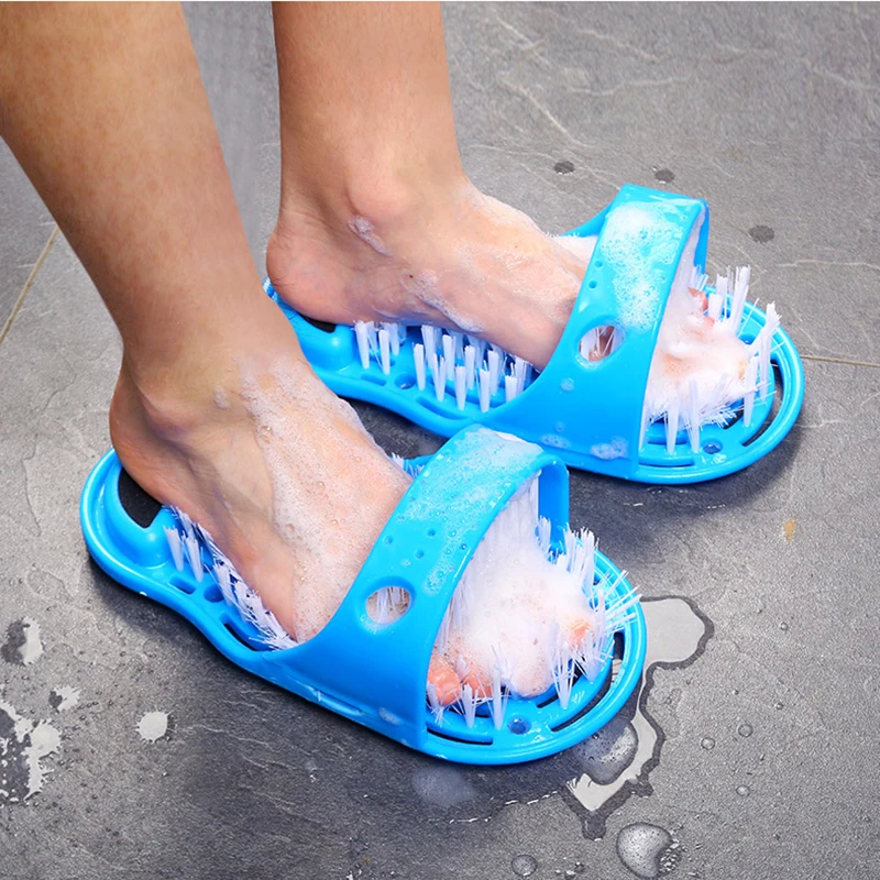 

Plastic Bath Shower Feet Massage Slippers Bath Shoes Brush Pumice Stone Foot Scrubber Spa Shower Remove Dead Skin Foot Care Tool