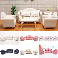doll house mini furniture living room micro scene fabric sofa model handcrafted 112 wooden sofa armchair love seat couch dollho