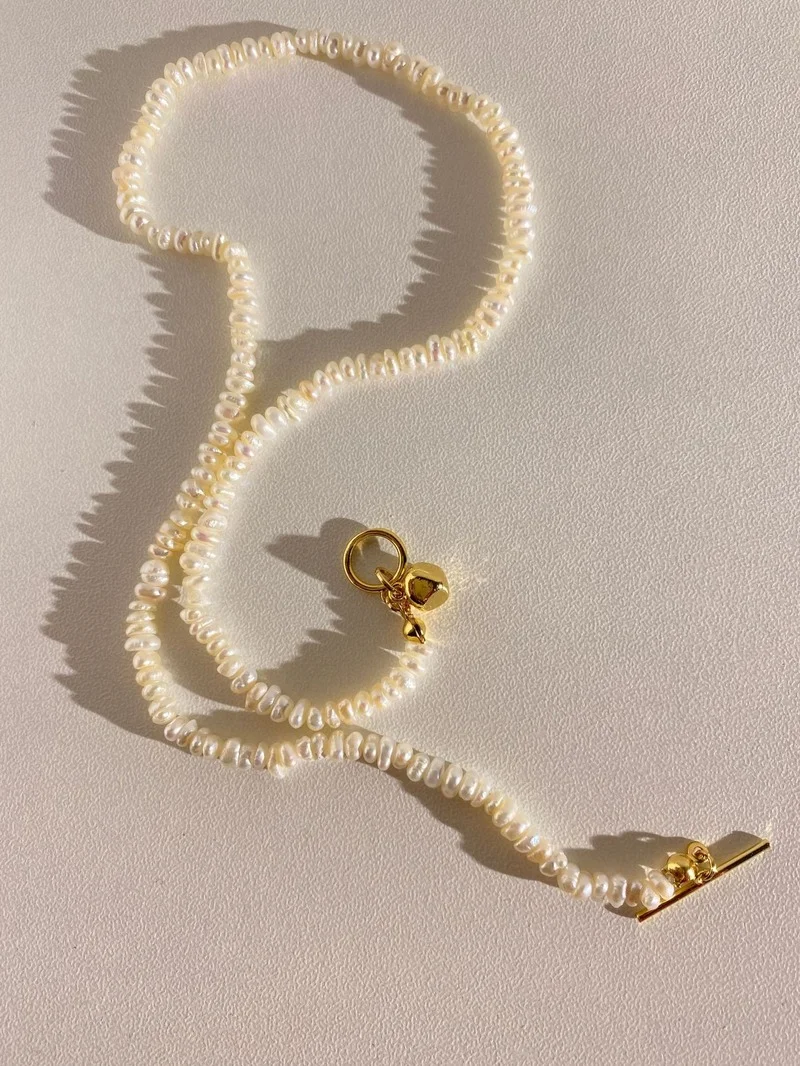 

Ожерелье из жемчуга с имитацией проса, французская цепочка на ключицу, роскошное летнее нишевое ожерелье