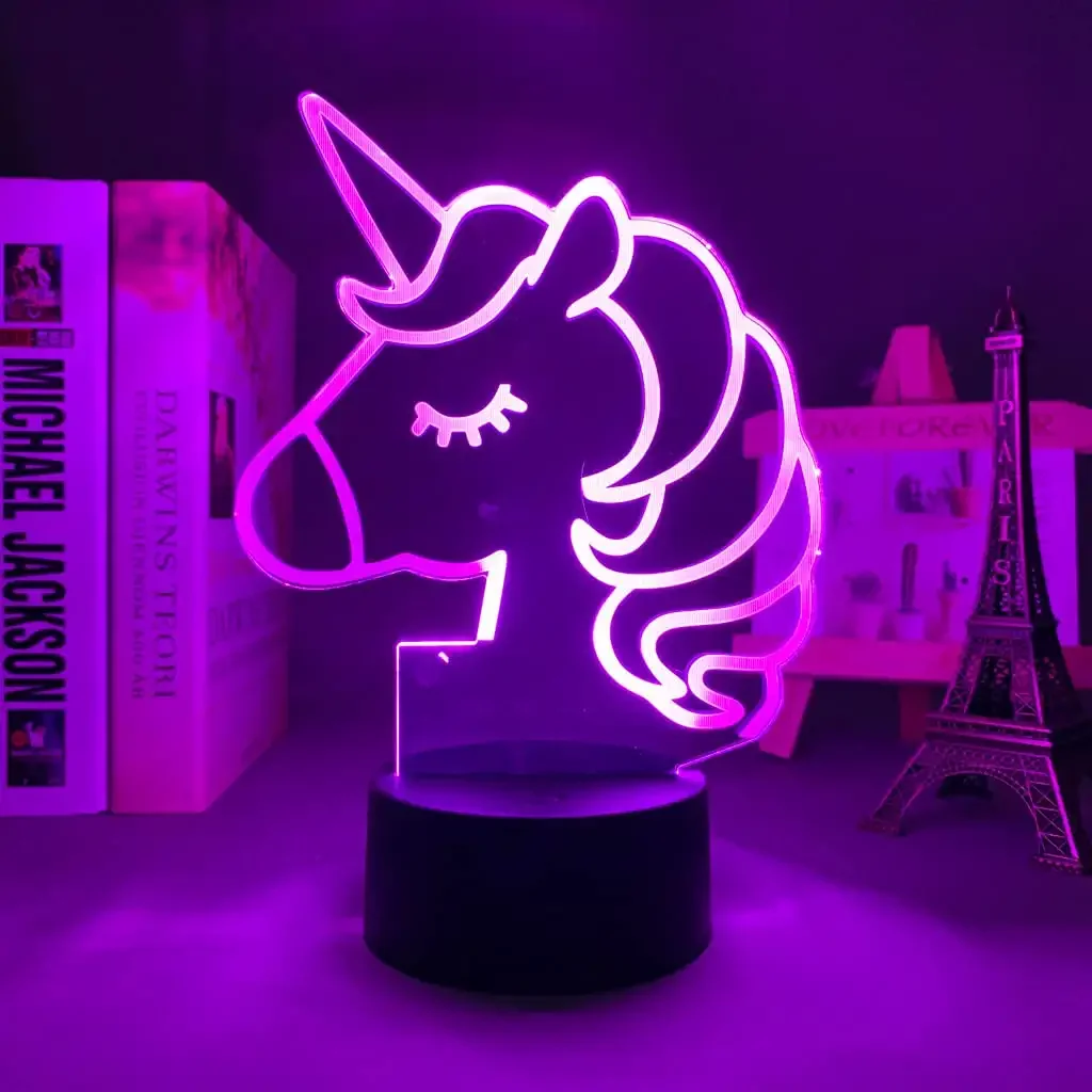

Unicorn Night Light for Kids, 3D Night Lamp, 16 Colors Changes with Remote Control, Room Decor, Gifts for Children Girls