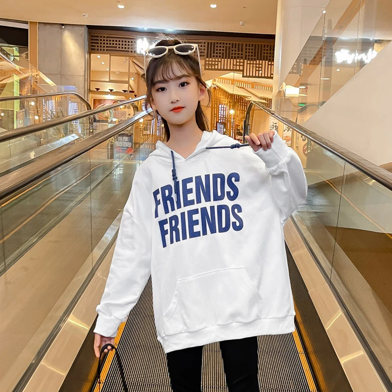 

2022 Свободные толстовки с буквенным принтом модный топ с длинными рукавами для девочек модный свитер Детская весенне-летняя одежда для подр...