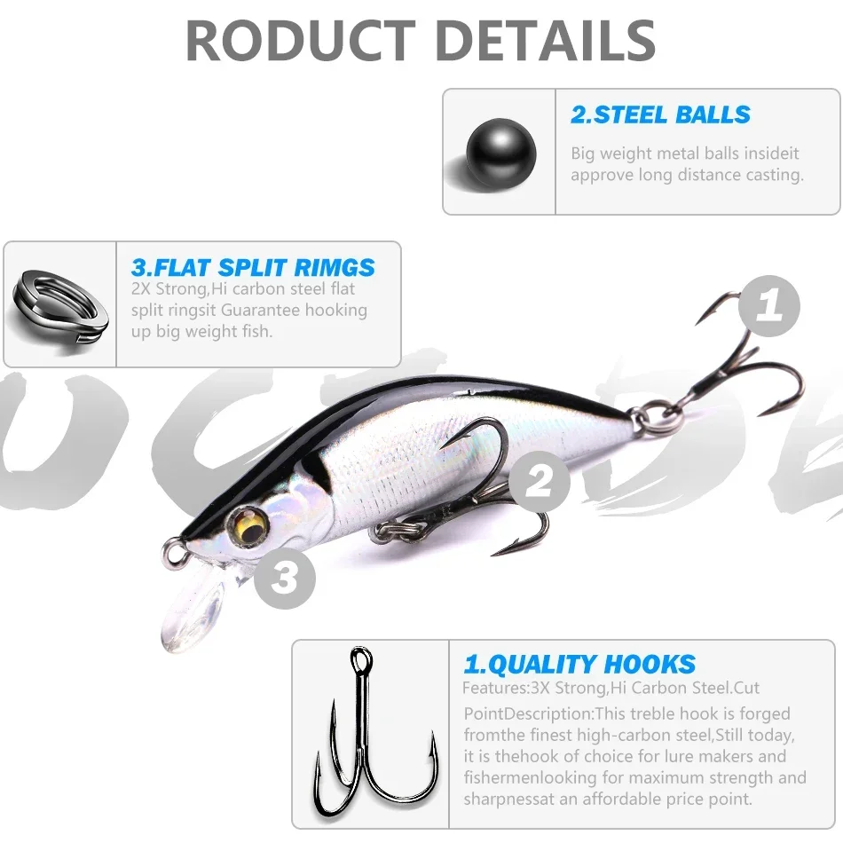 Рыболовные приманки MOOKZZ в виде гольяна 55/70 мм 4 5/8 г искусственный пластиковый