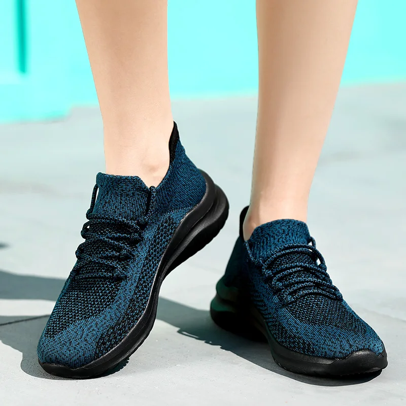 Sneakers Men Slip on Casual Walking Shoes for Fitness Gym Tennis Shoe Women Breathable Lightweight Dad Flats Trainers with Laces