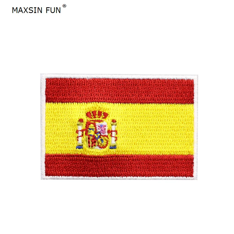 Parche de bandera de España con brazalete patriótico para reparación, pegatina de reutilización, insignia militar para traje del ejército, accesorio DIY, 1 ud.