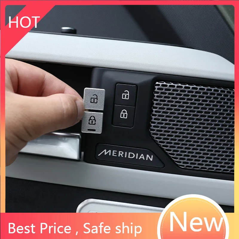 

Серебряная декоративная наклейка на дверной замок автомобиля для Land Rover Defender 110 2020-2022 из алюминиевого сплава