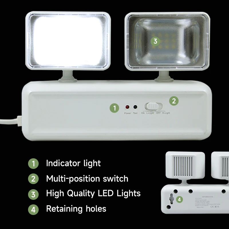 Вращающийся Настенный Светодиодный Светильник Аварийное Перезаряжаемое