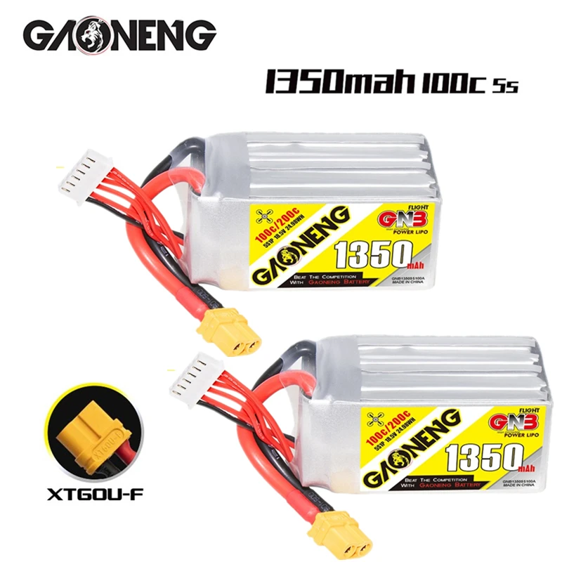 

Upgraded GNB 5S 18.5V 1350mAh Lipo Battery For FPV Racing Drone Quadcopter Helicopter aircraft Parts 100C 18.5V Battery