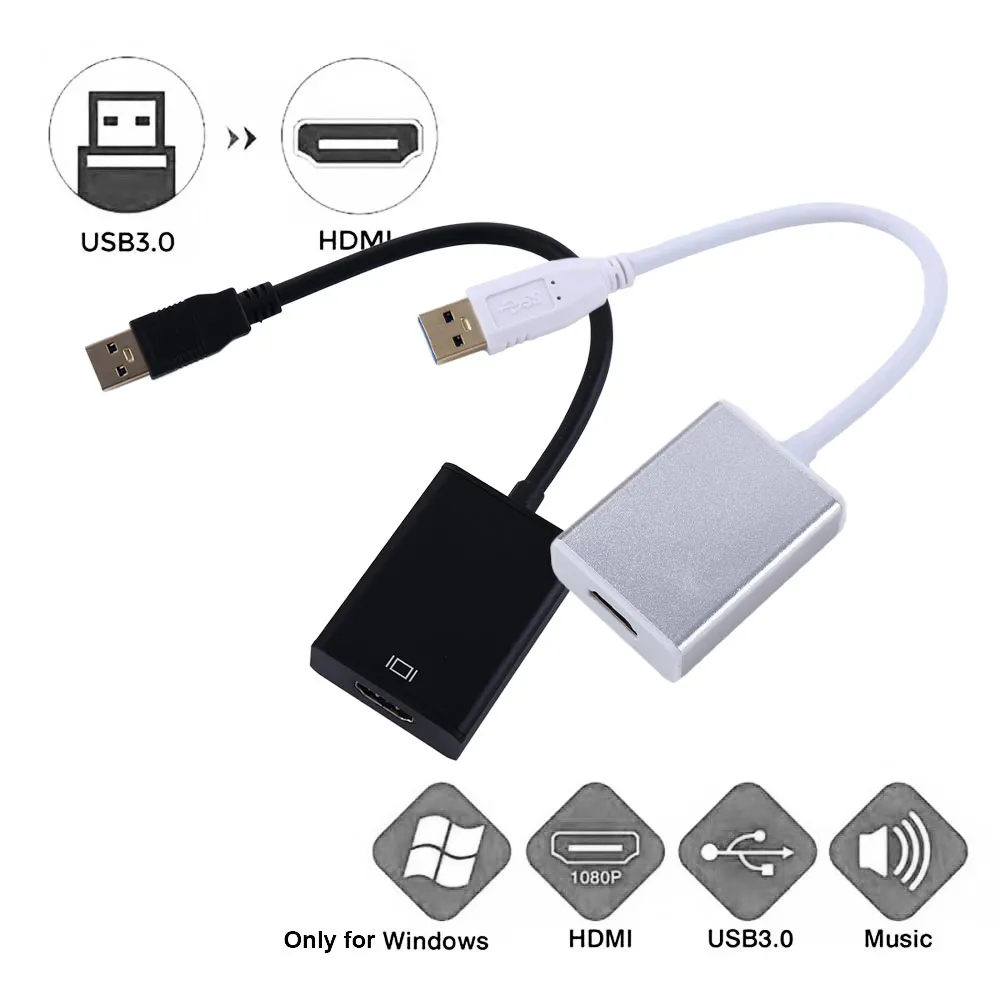 

1080P HD USB 3,0 к HDMI-совместимый адаптер внешняя видеокарта аудио видео конвертер кабель для Windows Win7/8/10 ПК ноутбука