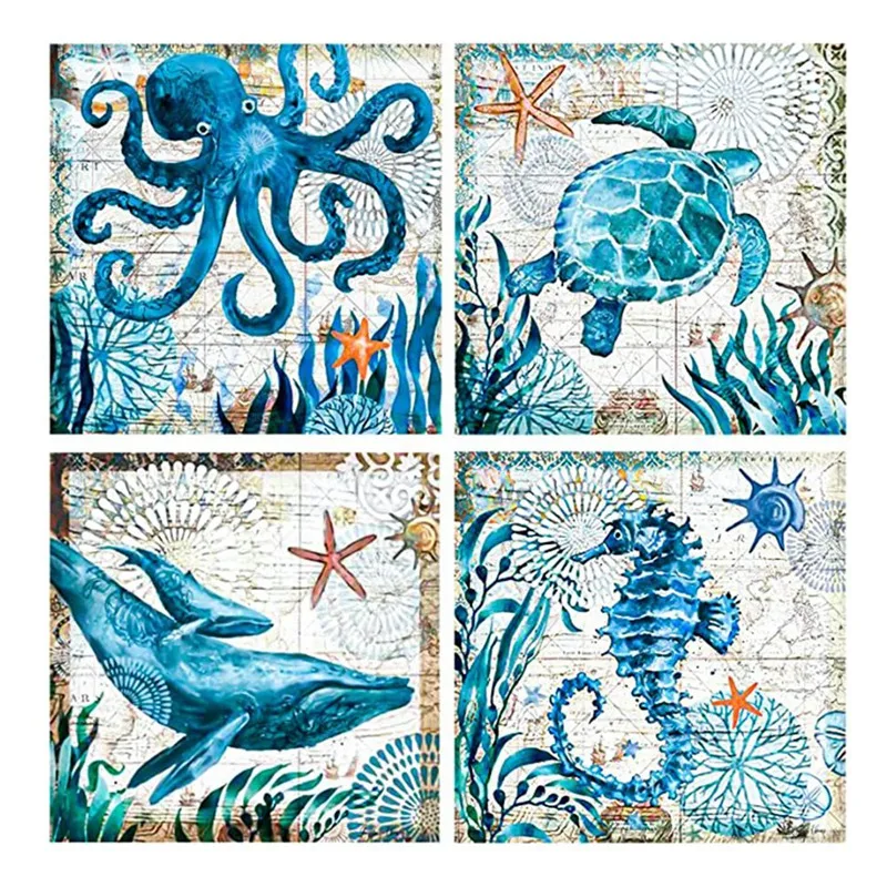 

Набор для алмазной живописи для взрослых, круглая полноформатная алмазная живопись, искусство, домашнее настенное украшение, морская жизнь