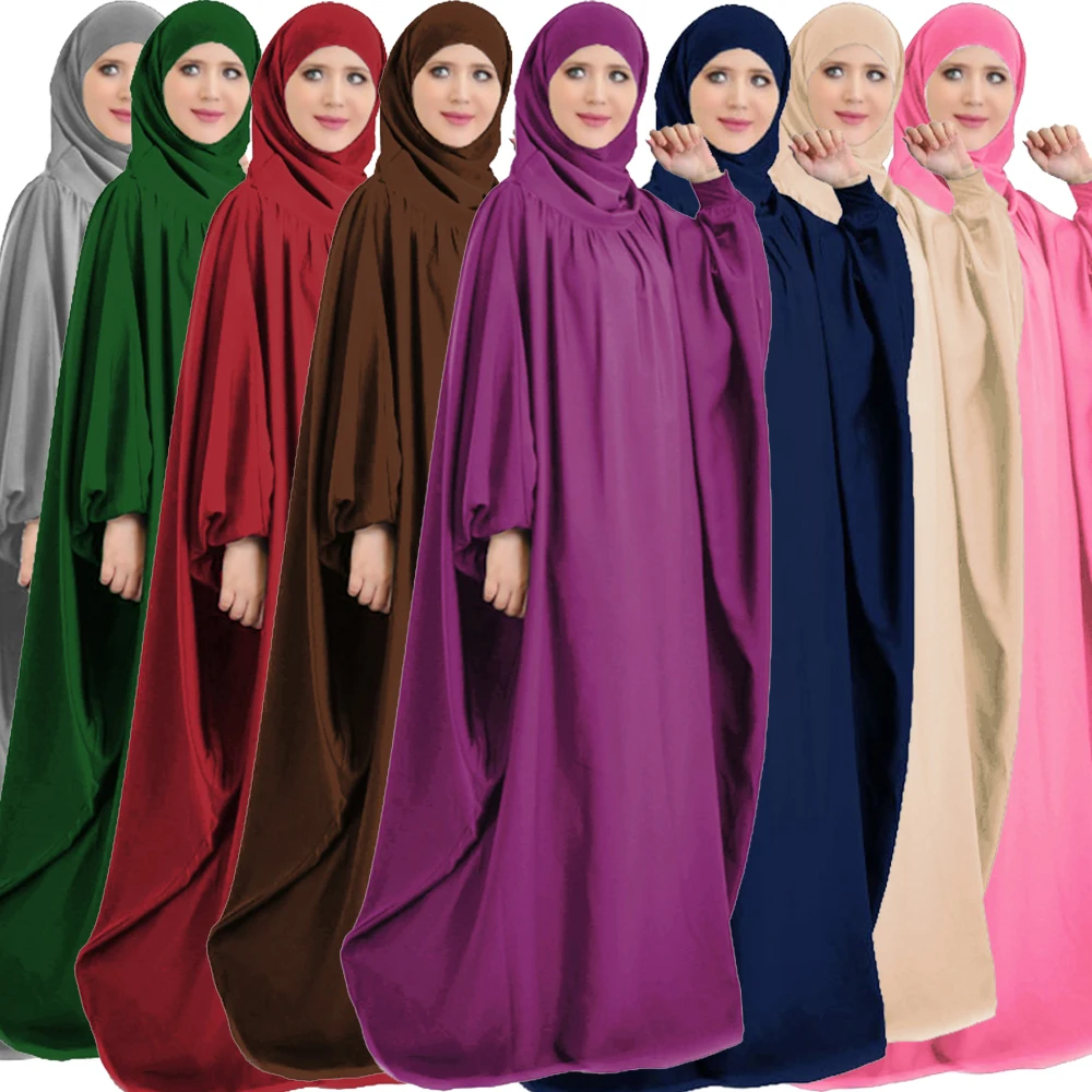 

Full Cover Hooded Abaya Eid Ramadan Muslim Prayer Garment Hijab Long Maxi Dress Turkey Khimar Jilbab Islamic Clothing Burqa Robe