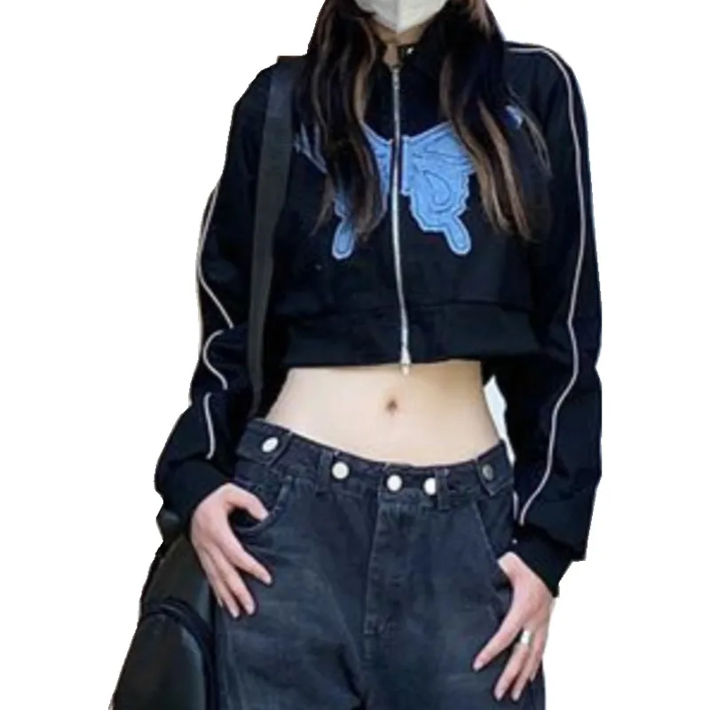 

y2k T-shirts Women Fashion Crop Tops Autumn Clothes Harajuku Vintage Long Sleeve Tees Female Clothing Sexy Club Streetwear