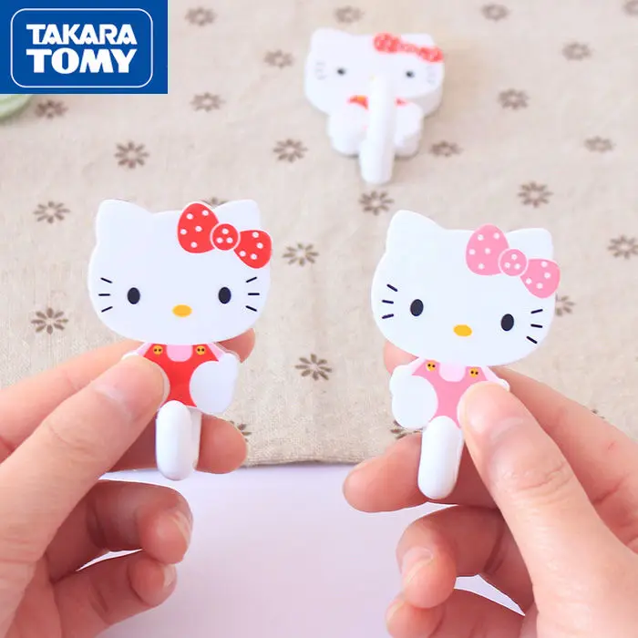 

TAKARA TOMY cartoon Hello Kitty girl heart hook seamless wall creative home kitchen strong punch-free cute sticky hook