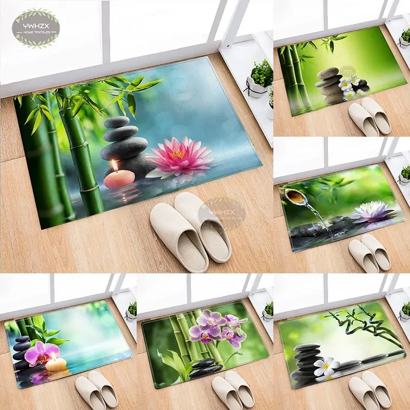 

Zen Garden Bamboo Anti-Slip Door Mat Home Decor Floor Mats Bedroom Bathroom Kitchen Toilet Carpet Shower Bath Yoga Area Rug