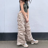 weiyao folds casual baggy joggers sweatpants women drawstring low waist streetwear cargo pants loose size hippie trousers