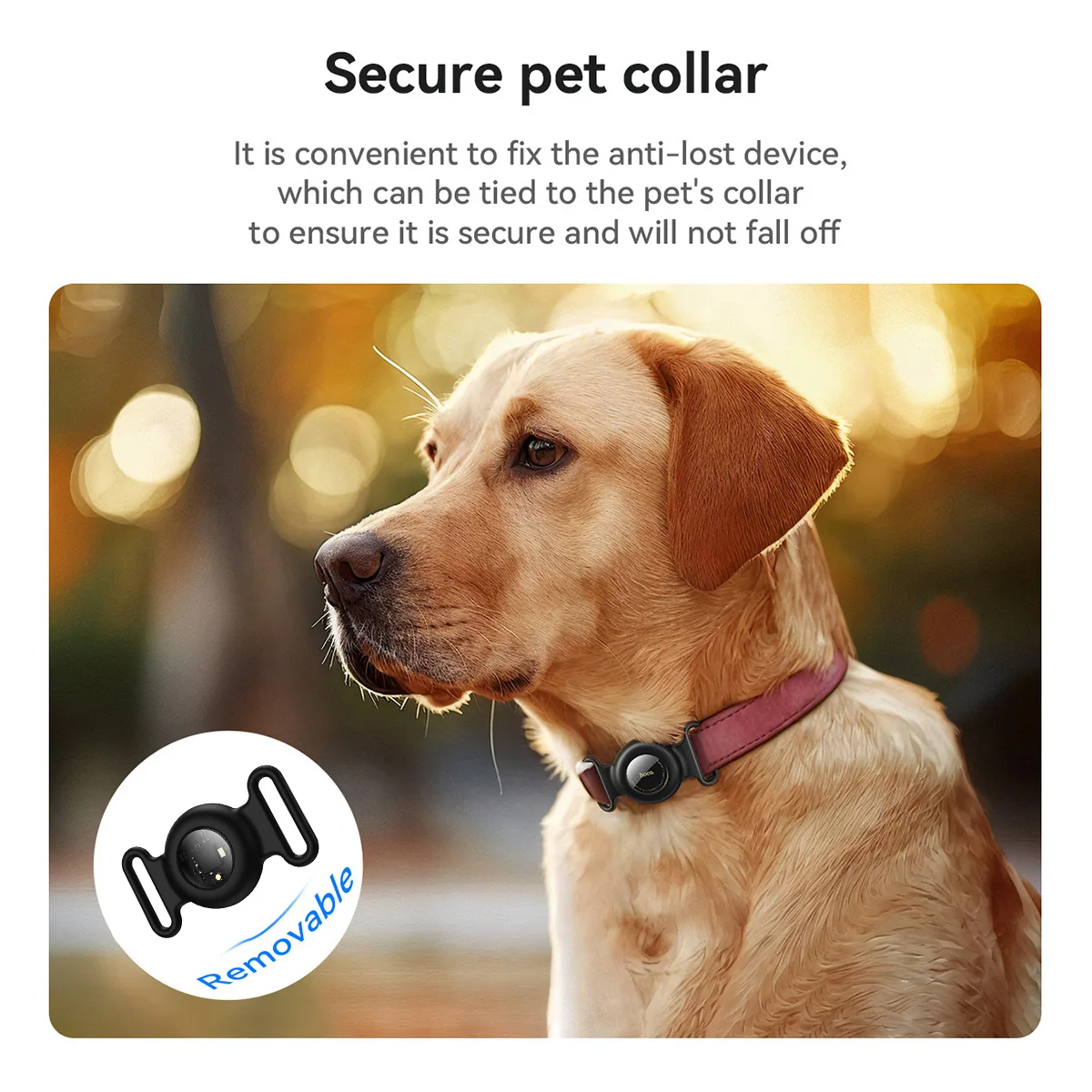 Фото HOCO Smart Tag GPS трекер для домашних животных, собак, кошек, поддержка работы для Find My App, анти-потерянный локатор устройства, ошейник для домашних животных, тип дизайна №5