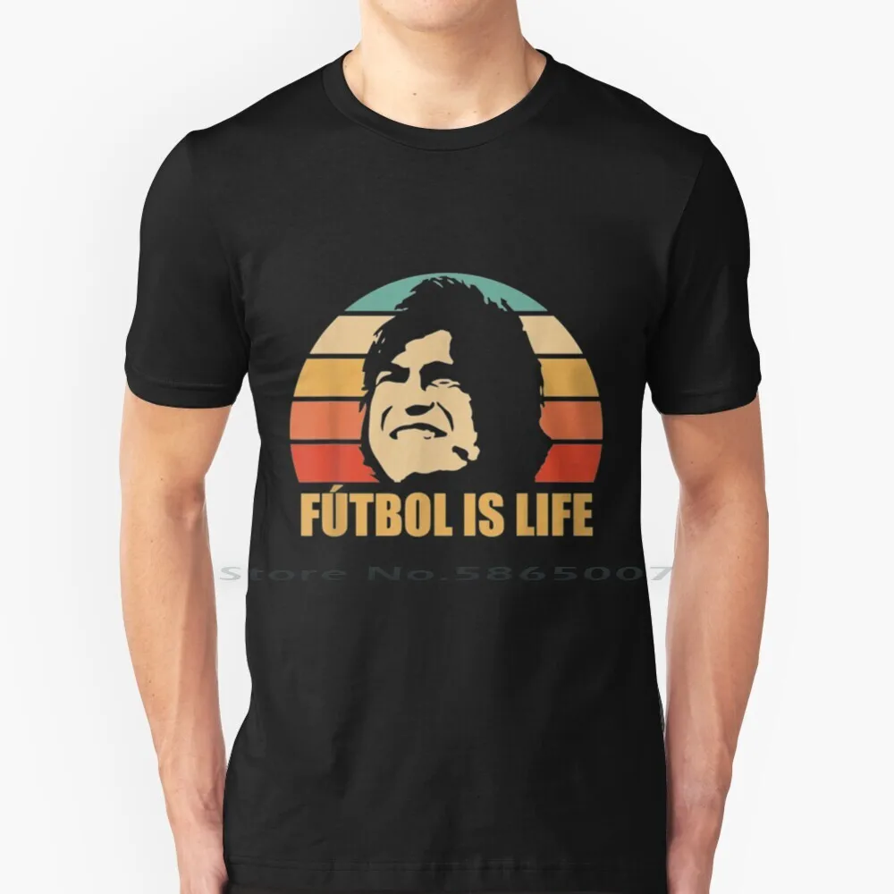 

Футболка Ретро Винтажная с забавными надписями по фильму «Futbol Is Life» из 100% хлопка
