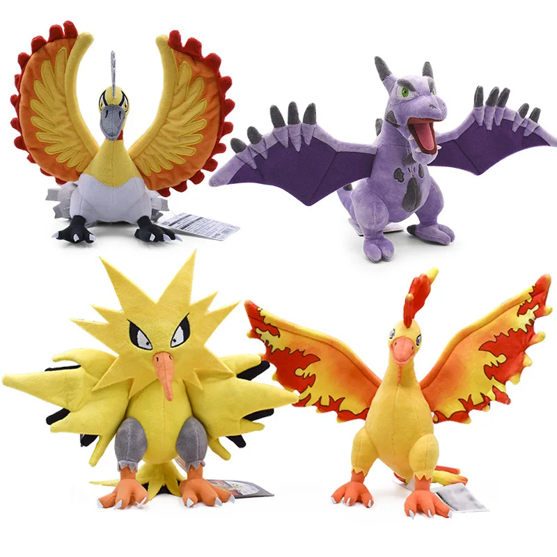 

Покемон аниме 21-24 см большой с крыльями Zapdos moltreho-Oh Aerodactyl милые Мультяшные плюшевые детские игрушки для взрослых и детей