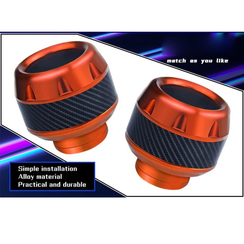 

652F 2Pcs Aluminum Alloy Universal Motorcycles Falling Protector Explosion-proof Front Wheel Fork Resistance Cup Slider Crash