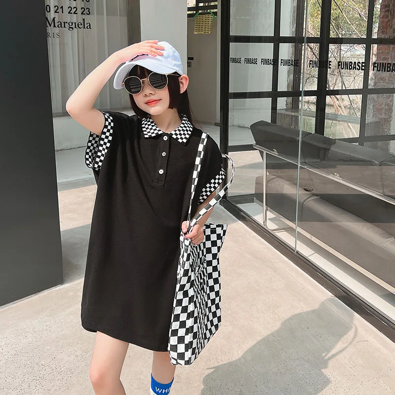

8 10 years Girls Shirt Dress Summer Loose Fashion Casual Tops Short Sleeve Teenage Girl Outfits