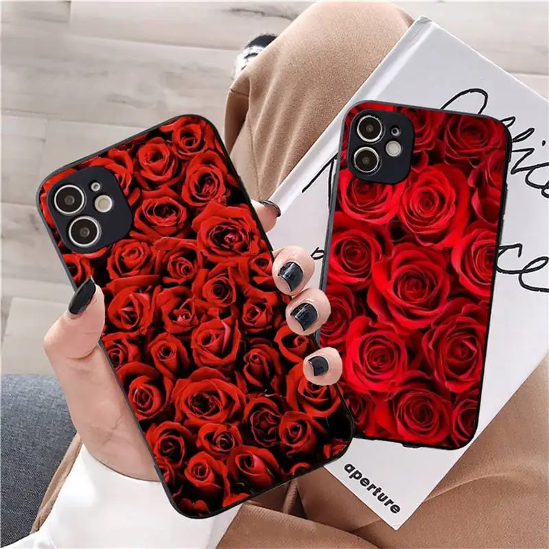 

Rose flower Phone Case For iphone 12 11 13 7 8 6 s plus x xs xr pro max mini shell