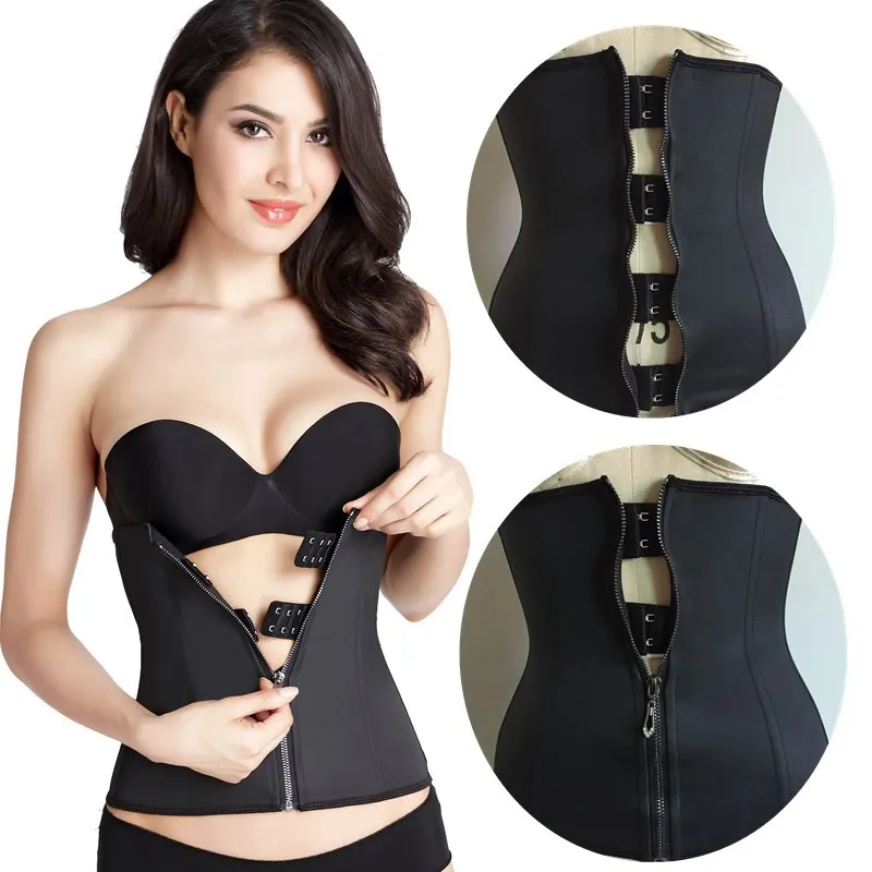 

Plus Size Latex Underbust Waist Trainer For Women Rod Steel Bone Corsets Cincher Zip & Hook Hourglass Body Shaper