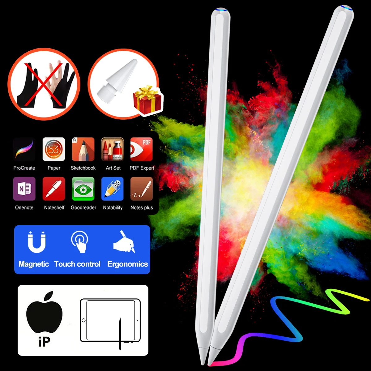 

For Apple Pencil 2 1 Pen Stylus with Wireless Pairing & Charging iPencil Drawing Pen Magnet Palm Rejection For iPad Air 4 5 Pro