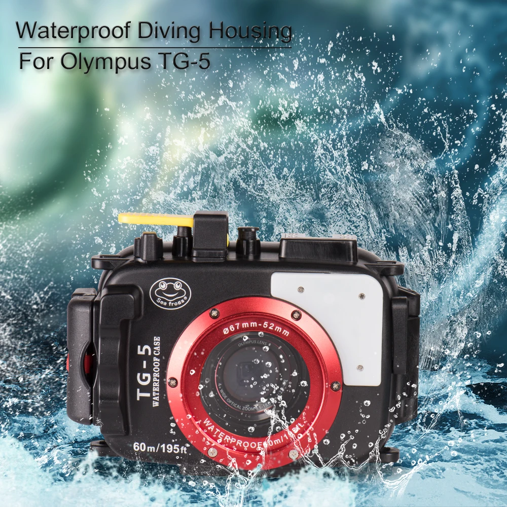 

Seafrogs Professional 60m Waterproof Camera Diving Case With 67mm Thread Optical Fiber Interface For Olympus TG5