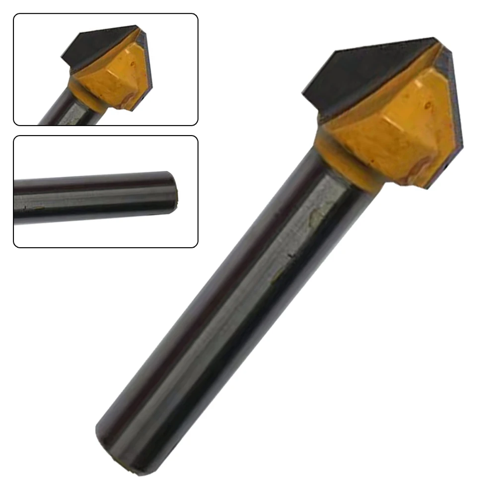 

1pc 6mm Shank Router Bit 90 Degree V-shaped Flat Head Chamfer Carbide Engraving Milling Cutter ​for Wood Engraving Trimming Tool