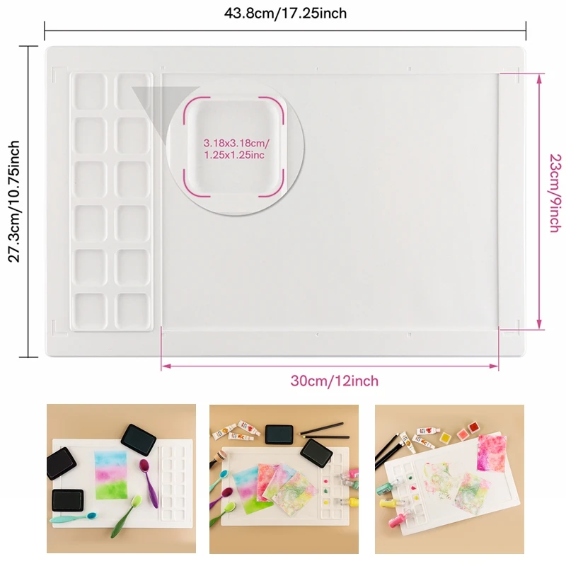 Non-Stick Silicone Craft Mat Use To Ink Blending Watercoloring Stamping Paint and More Water Media Mat Waterproof Heat Resistant