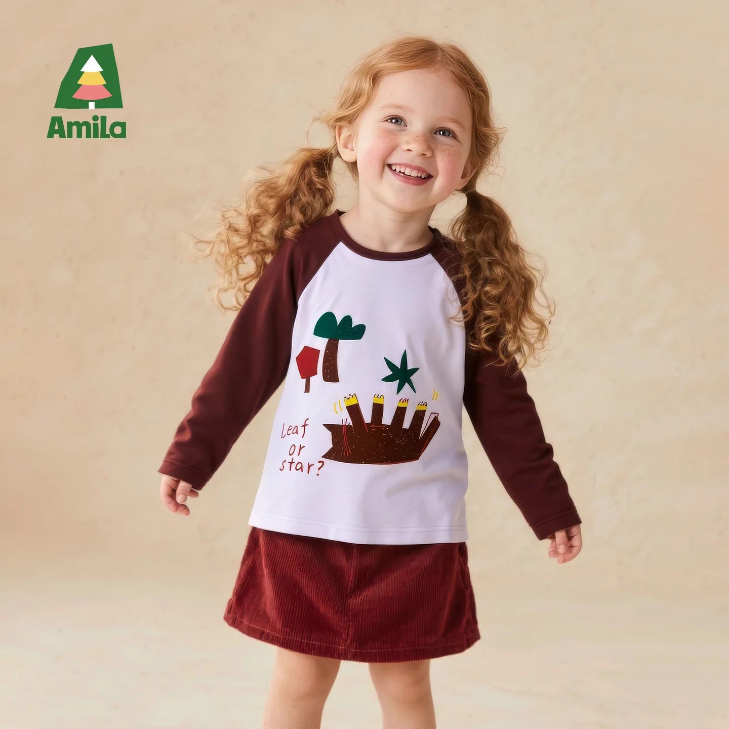 Фото Футболка реглан Amila, детская весенняя хлопковая повседневная футболка с длинными рукавами и мультяшным принтом для мальчиков и девочек, модная футболка реглан с цветными блоками для малышей №5