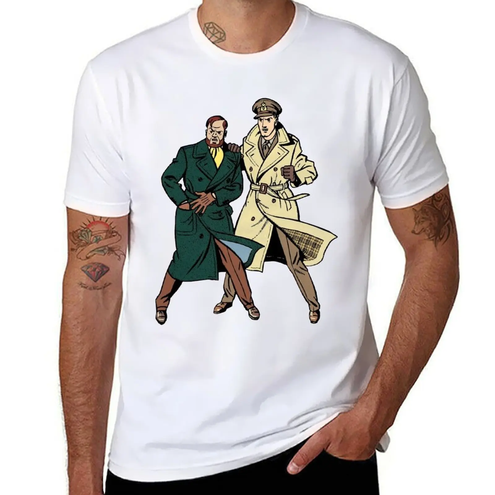 Фото Футболка Blake and Mortimer (От The Yellow 'M' (La marque Jaune) с обложкой, футболки с аниме, футболка большого размера №1